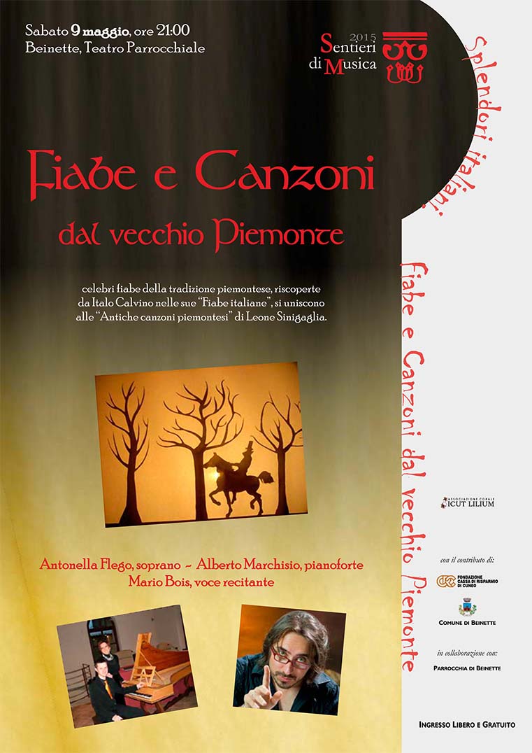 Concerto Fiabe e Canzoni dal vecchio Piemonte (Beinette, 2015.05.09) - Locandina